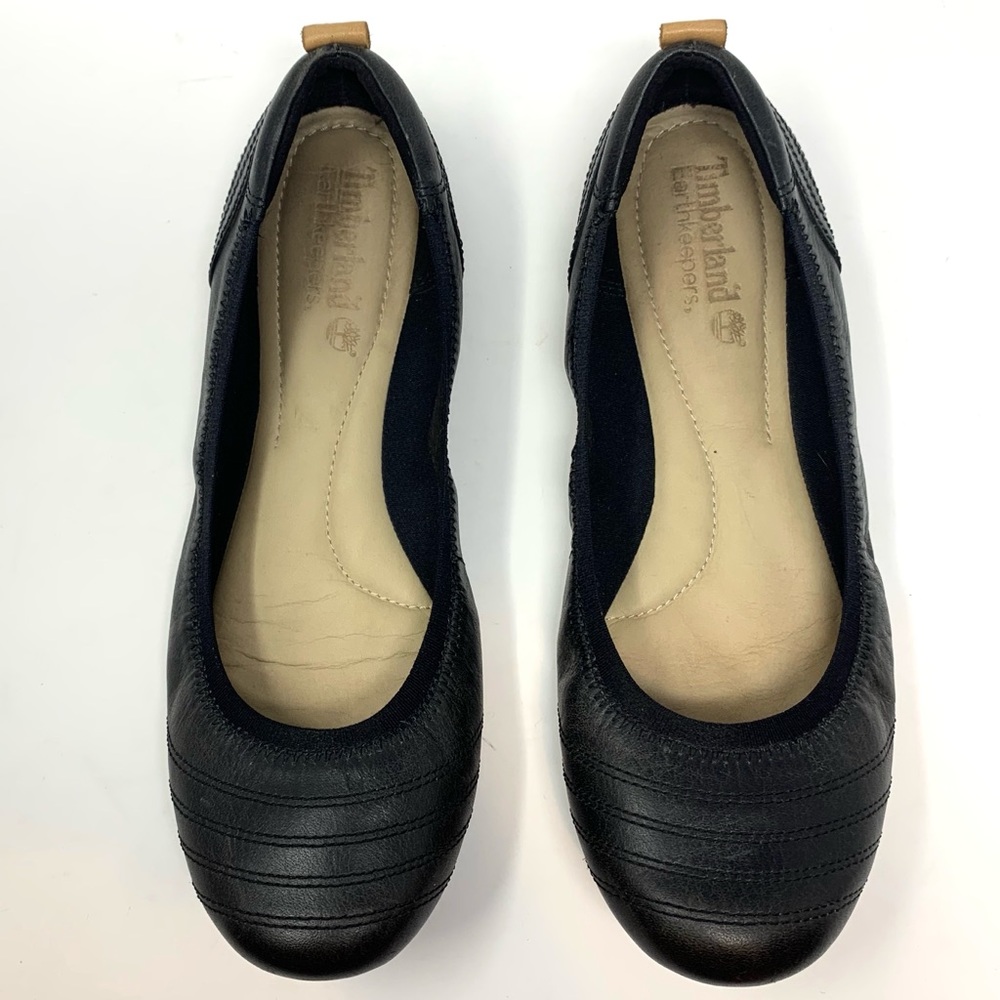 TIMBERLAND BLACK LEATHER EARTHKEEPERS BALLET FLATS